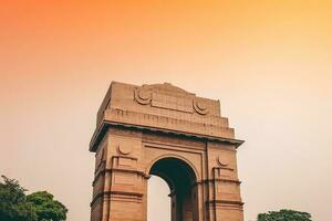 ai generado el India portón es un Monumento en nuevo Delhi foto