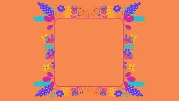 2d  floral frame video