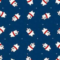 Christmas seamless polar bear pattern. Seamless christmas pattern vector