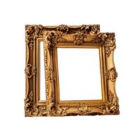 AI generated A Golden Picture Frames Shining on transparent  Background Created With Generative AI Technology png