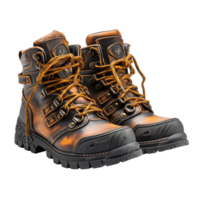 AI generated Stylish Pair of Brown and Black Boots Created With Generative AI Technology png