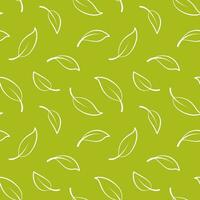 Green tea leaves silhouette seamless pattern. Nature abstract leaves background for paper, fabric, interior. vector