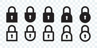 Lock icons set. Padlocks icons. Security lock signs. Vector illustration