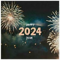 ai generado 2024 nuevo año saludo antecedentes con fuegos artificiales foto