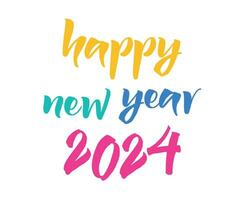 Happy New Year 2024 Abstract Multicolor Graphic Design Vector Logo Symbol Illustration