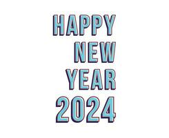 Happy New Year 2024 Abstract Blue Graphic Design Vector Logo Symbol Illustration