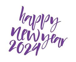 Happy New Year 2024 Abstract Purple Graphic Design Vector Logo Symbol Illustration