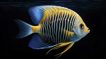 AI generated Colorful angel fish in the ocean photo