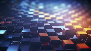 AI generated Digital hexagon abstract background photo