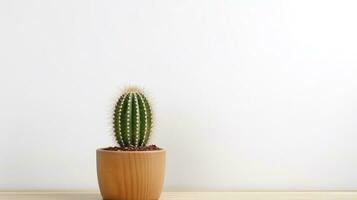 AI generated small barrel cactus in a terracotta pot photo