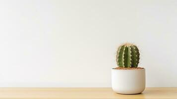 AI generated small barrel cactus in a terracotta pot photo