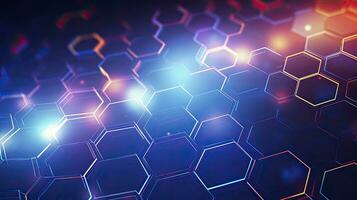 AI generated Digital hexagon abstract background photo