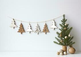 AI generated Christmas festival decorative background photo