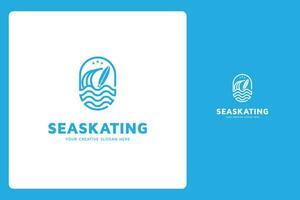 Sea Skating Logo Design Template vector