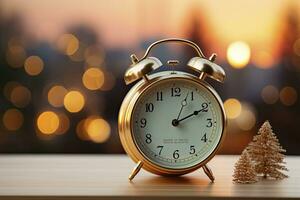 AI generated Alarm clock on Bokeh background photo