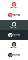 Minimal fox face logo template, fox vector logo template.