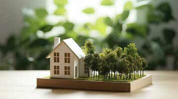 AI generated Modern eco friendly model house photo