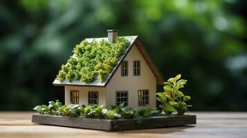 AI generated Modern eco friendly model house photo