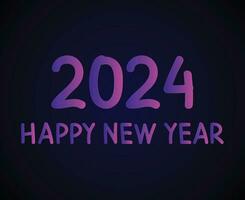 contento nuevo año 2024 resumen púrpura gráfico diseño vector logo símbolo ilustración con azul antecedentes