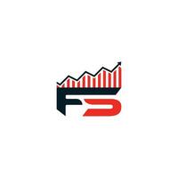 FS graph logo. FS initials monogram letter text alphabet logo design. Business, financial, and investment, Forex trading. vector