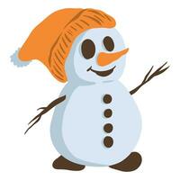 a cartoon snowman wearing a hat vector