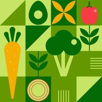 Organic food geometric pattern 01 vector