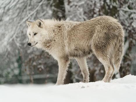 retrato de ártico lobo en nieve foto