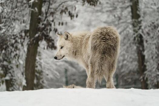 retrato de ártico lobo en nieve foto