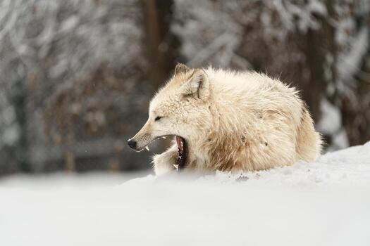 retrato de ártico lobo en nieve foto