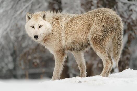retrato de ártico lobo en nieve foto