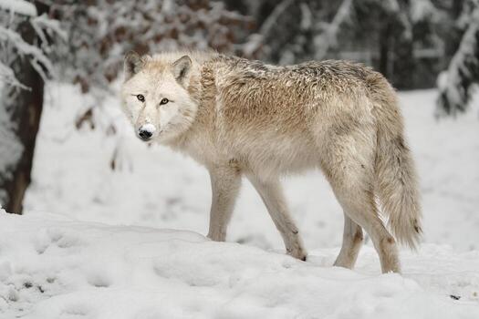 retrato de ártico lobo en nieve foto