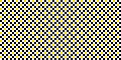 checkered vector background made of squares of yellow and black and white colors