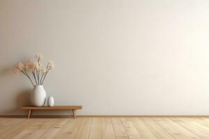 AI generated empty modern room minimal background photo