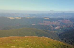 Mount Hoverla hanging peak of the Ukrainian Carpathians against the background of the sky photo