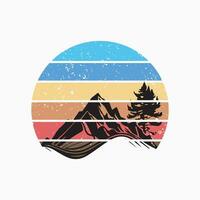 Retro vintage Mountain hiking t shirt design for unisex. vintage adventure hiking design for t shirt and other clothes. National park vintage graphic artwork for sticker, poster, background. vector