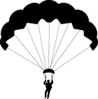 paraglider is flying on a parachute. Strengthens a person. Extreme sport. Isolated vector on white background. AI generated illustration.