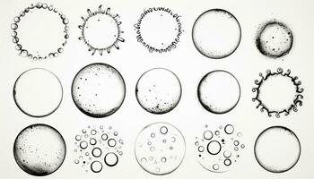 AI generated Hand Drawn Circle Frame Shapes photo