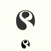 Flat typography initial letter OS logo gray color vector