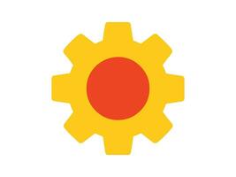 Colourful mechanism setting gear tool flat design vector