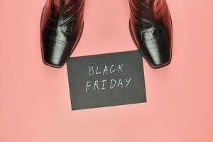 Black friday in shoes store concept photo