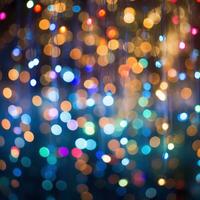 ai generado un bokeh efecto foto de vistoso Navidad luces