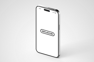 realistic mobile phone device with display screen editable mockup design template psd