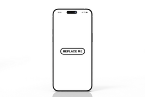 realistic mobile phone device with display screen editable mockup design template psd
