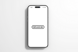realistic mobile phone device with display screen editable mockup design template psd