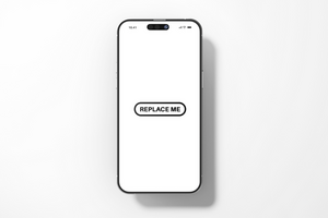 realistic mobile phone device with display screen editable mockup design template psd