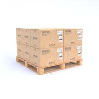 Cardboard boxes on wooden palette psd