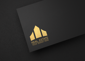 luxe logo maquette sur affaires carte psd