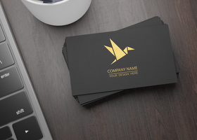 Luxury logo mockup on business card psd