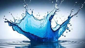 AI generated Blue Water Splash photo