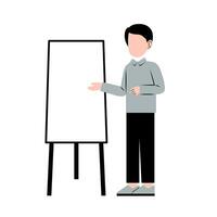 Male Teacher Teaching With Whiteboard vector